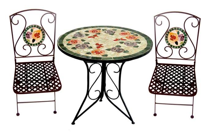 stained glass table & chairs