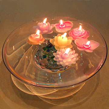 floating candle centerpiece 