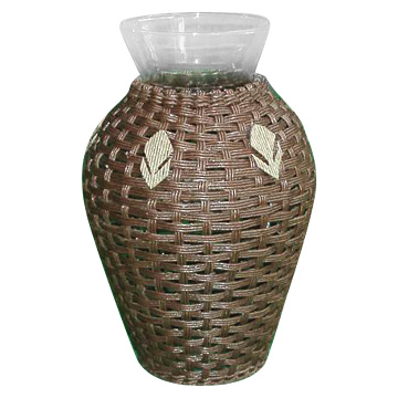 Straw Covered Vases