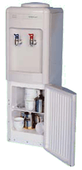 Floor standing hot&cold water dispener, water cooler  WITH fridge