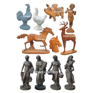 Cast Iron Statues and Animals