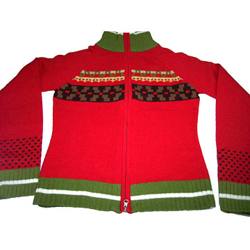 Ladies' jacquard sweater  