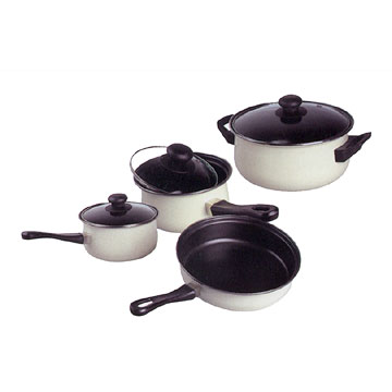 7pc Cookware Set w-Steel Lids