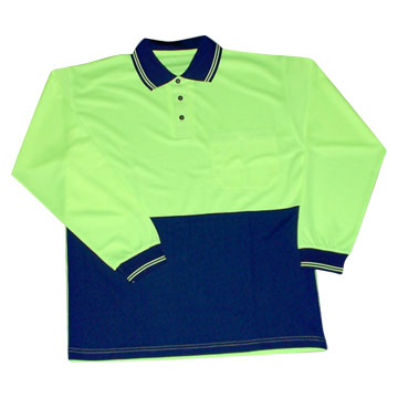 100% Polyester Long Sleeves Polo Shirts