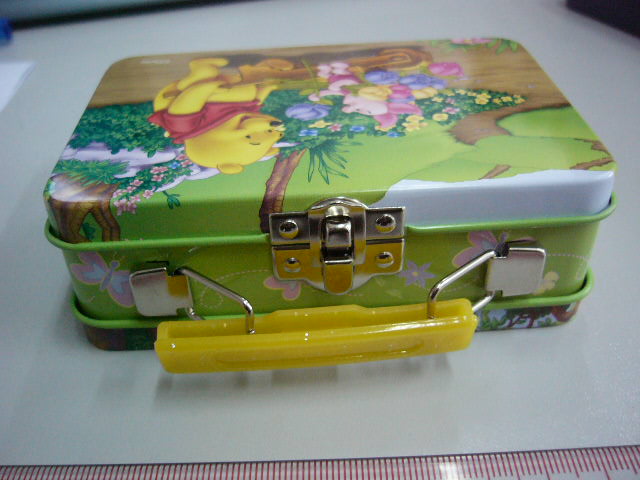 Rectangular handle  tin box