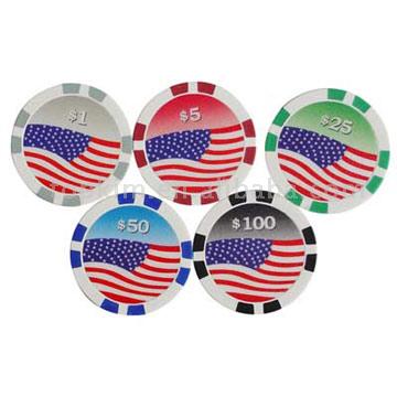 American Flag Poker Chips Style 2