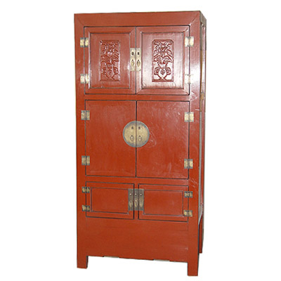 6doors red high cabinet