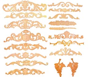 carved wooden appliques and onlays