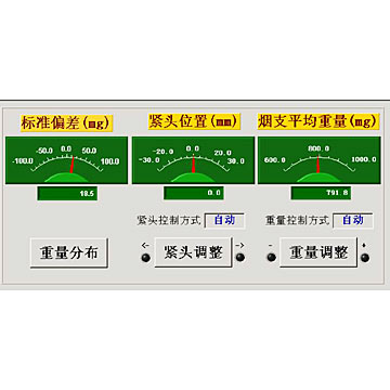 Display of Weight Controls and Dense-End Positions