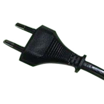 Two Round-pin Plug With Power Wires