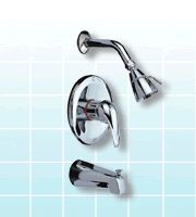 in wall mounted bath mixer