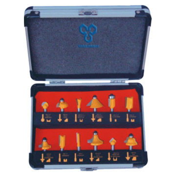 Aluminum case router bit set 