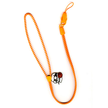 Orange zipper lanyard