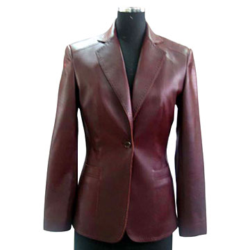 Dark red leather garment 