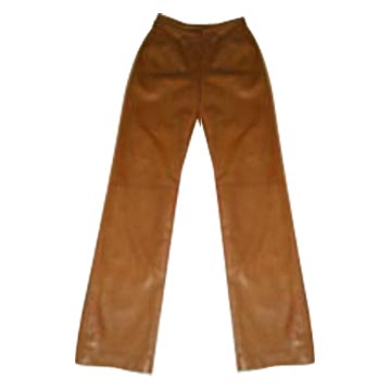 khaki leather trousers 