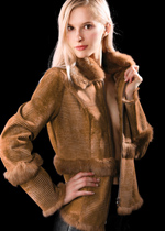 Rabbit fur double face overcoat