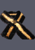 Mink fur knitted scarf