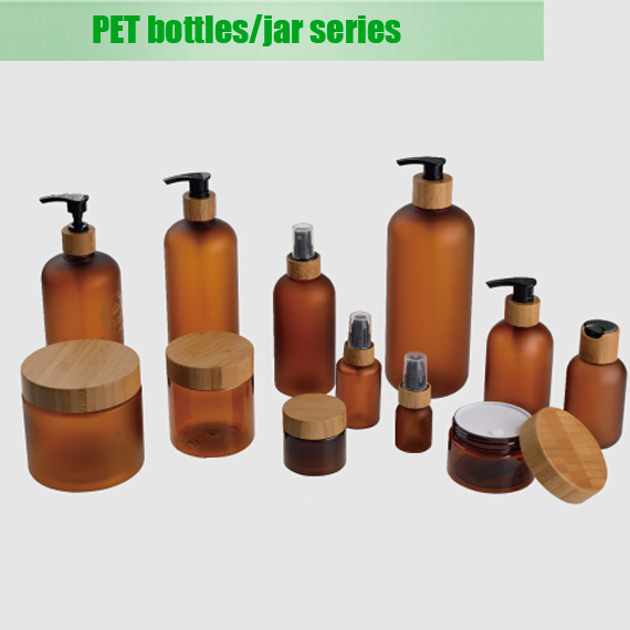 500ml large capacity amber boston round lotion pump bottle