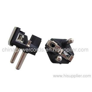 Schuko plug inserts with hollow pins