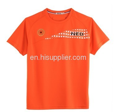 Orange color made of cotton round neck T-shirt