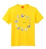 Yellow color low round neck T-shirt