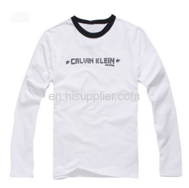 White color low round neck T-shirt