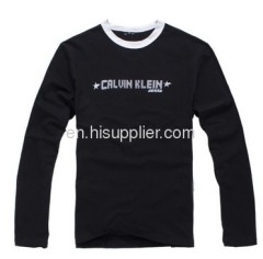 Black long sleeve low round neck T-shirt