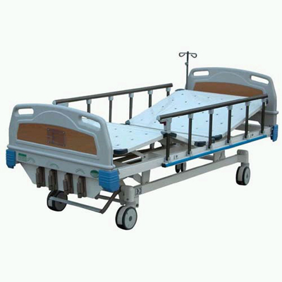 Central Controlled Manual 4- rocker Nursing Bed with ABS Bed Head