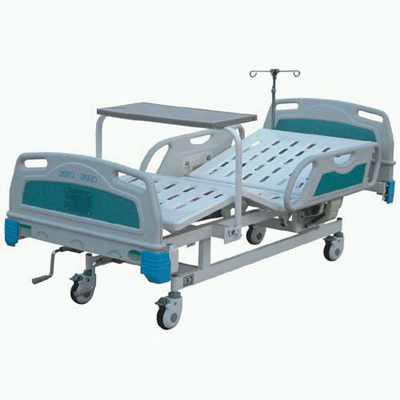 Manual 2-rocker Nursing Bed with ABS Bed Head and Truckles