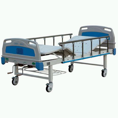Manual 2-rocker Nursing Bed with ABS Bed Head and Truckles