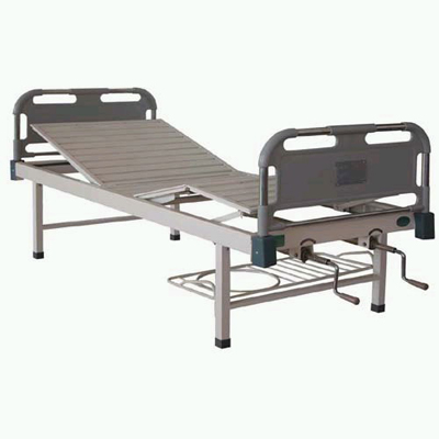 Manual 2- rocker Nursing Bed with Plastic-steel Bed Head