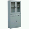 Steel Plastic-spray Multifunction 2-drawer Glass Cabinet