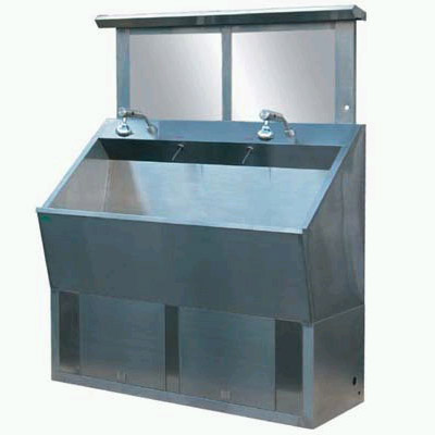 Stainless steel wash basin with 2 auto inductive taps