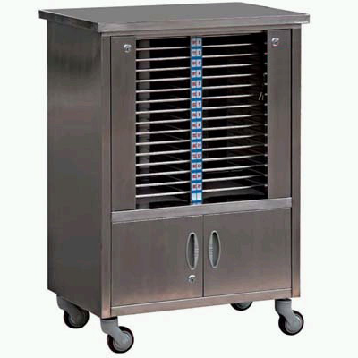 Stainless Steel 30-slot Chart File Trolley