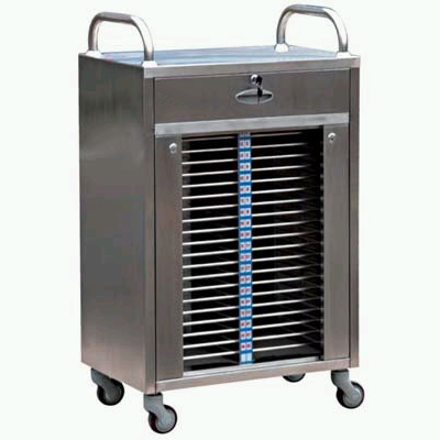 Stainless Steel 40-slot Chart File Trolley