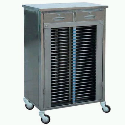 Stainless Steel 50-slot Chart File Trolley
