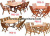 garden furniture outdoor dining table wooden patio folding chair oak set4