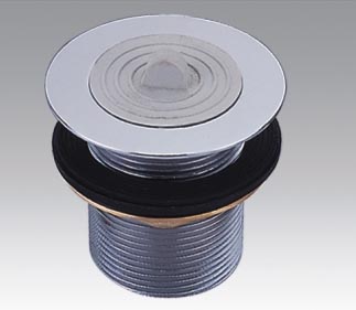 Brass chrome plated waste drain with rubber plug