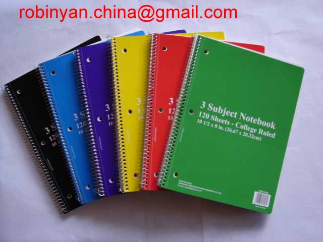 spiral note book with 3 hole