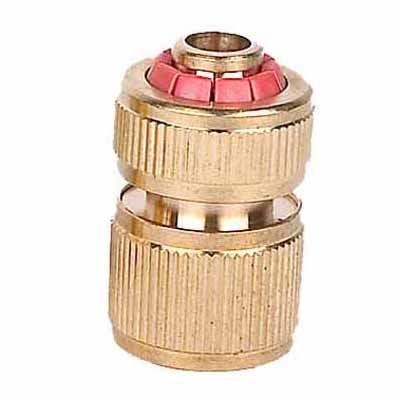 Brass garden hose quick connector