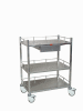 Stainless steel instrument trolley with three layers