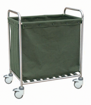 Stainless steel dirty clothes bag trolley