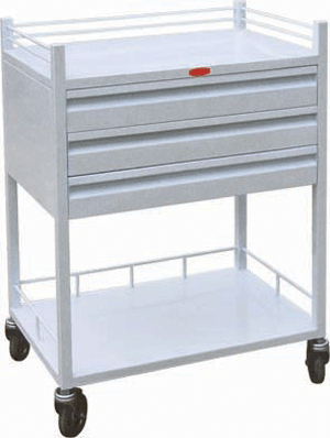 Steel medicine-delivery trolley of 180 lattices with spray painting