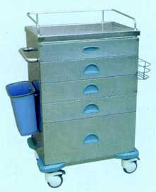 Stainless steel anesthesia trolley