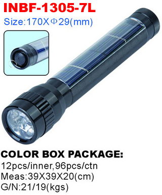 7 leds solar flashlight