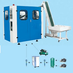 Automatic bottle blow molding machine, 4 cavities