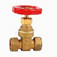 Brass compression gate valve