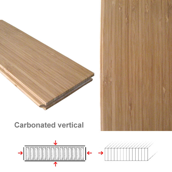 Carbonated vertical bamboo flooring