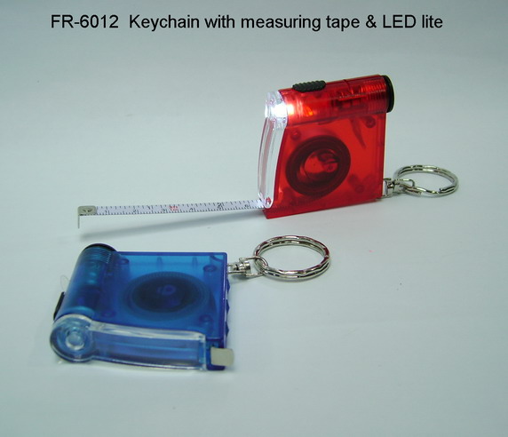 keychain with measuring tapes