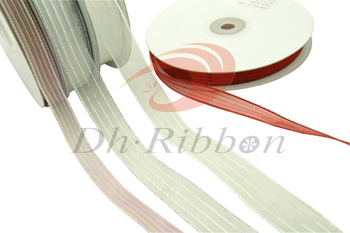 Sheer ribbon have iridescent string